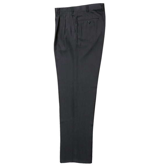 風通るスラックス ウエストストレッチツータックパンツ ダークグレー