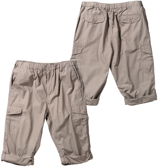 Mc.S.P ロールアップクロップドイージーカーゴパンツ ベージュ