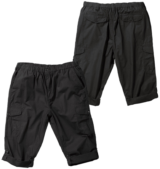 Mc.S.P ロールアップクロップドイージーカーゴパンツ ブラック
