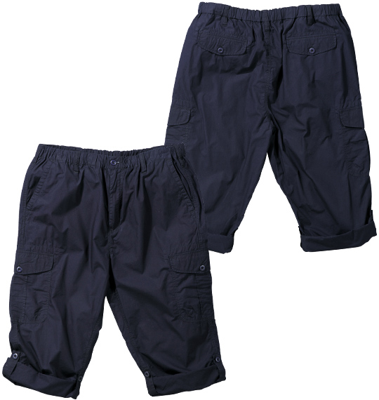 Mc.S.P ロールアップクロップドイージーカーゴパンツ ネイビー