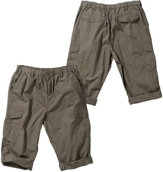 Mc.S.P ロールアップクロップドイージーカーゴパンツ カーキ