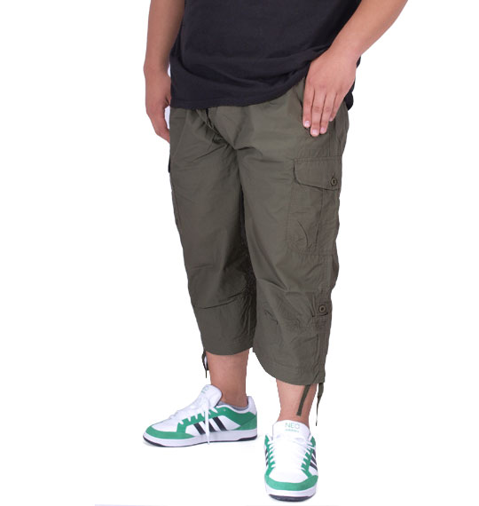 Mc.S.P ロールアップクロップドイージーカーゴパンツ カーキ