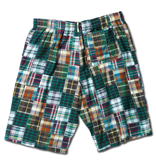 OUTDOOR PRODUCTS パッチワークハーフパンツ グリーン系