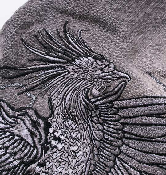 絡繰魂 双鳳凰刺繍デニムパンツ グレー