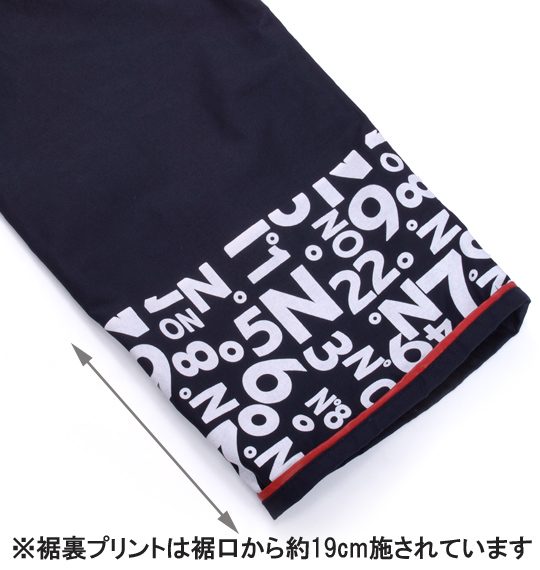 RIMASTER ナンバープリントツイルパンツ ネイビー