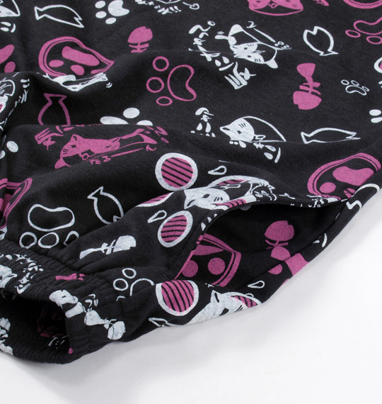 NECOBUCHI-SAN 総柄ハーフパンツ ブラック