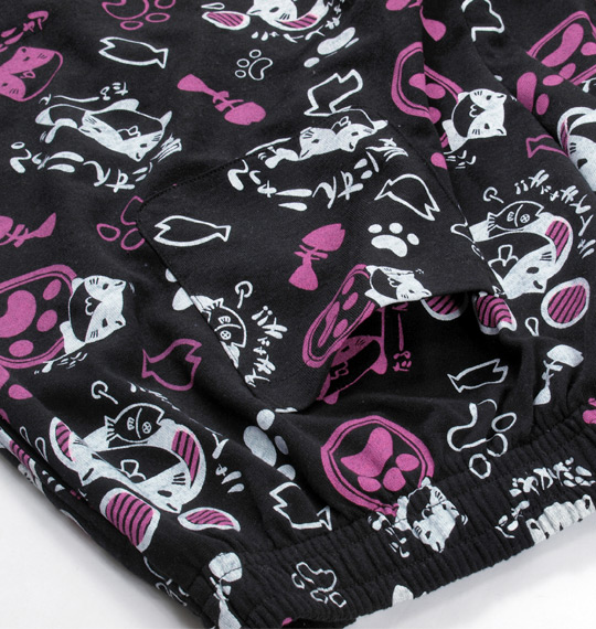 NECOBUCHI-SAN 総柄ハーフパンツ ブラック