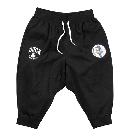 b-one-soul スウェットクロップドパンツ ブラック