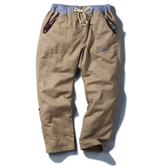 OUTDOOR PRODUCTS リブ付ロールアップイージーパンツ ベージュ