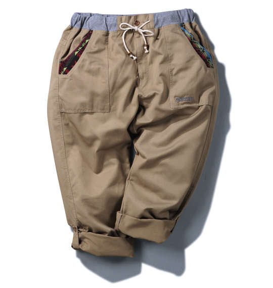 OUTDOOR PRODUCTS リブ付ロールアップイージーパンツ ベージュ