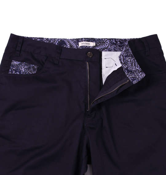 Timely Warning ペイズリー使いチノハーフパンツ ネイビー