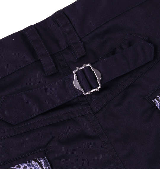 Timely Warning ペイズリー使いチノハーフパンツ ネイビー