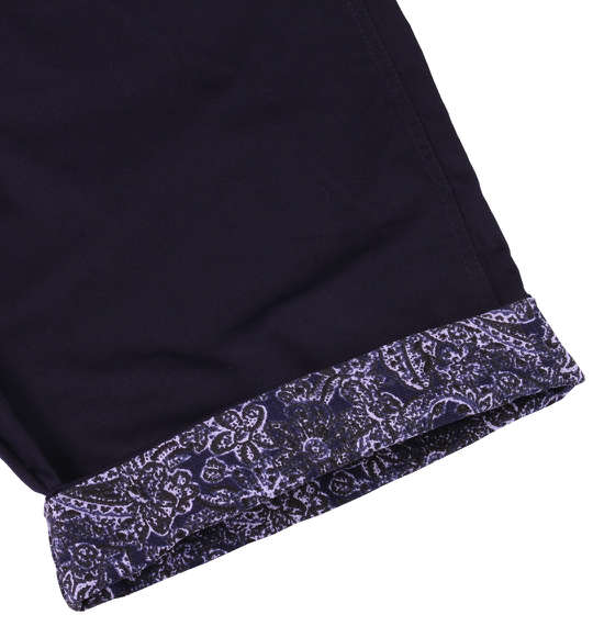 Timely Warning ペイズリー使いチノハーフパンツ ネイビー