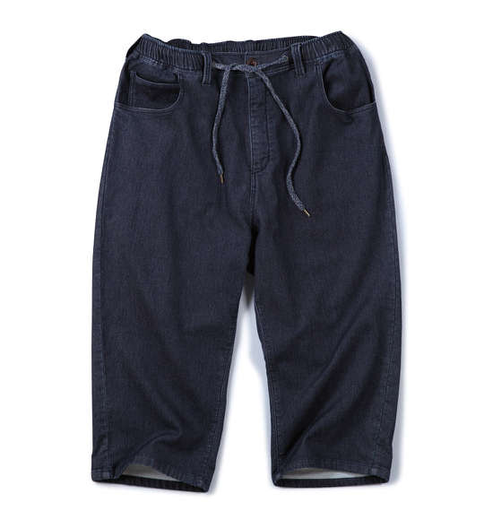 Free gate 裏毛ジャガードデニムクロップドパンツ ネイビー