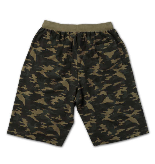 COLLINS ミニ裏毛カモフラ柄ハーフパンツ カーキ系