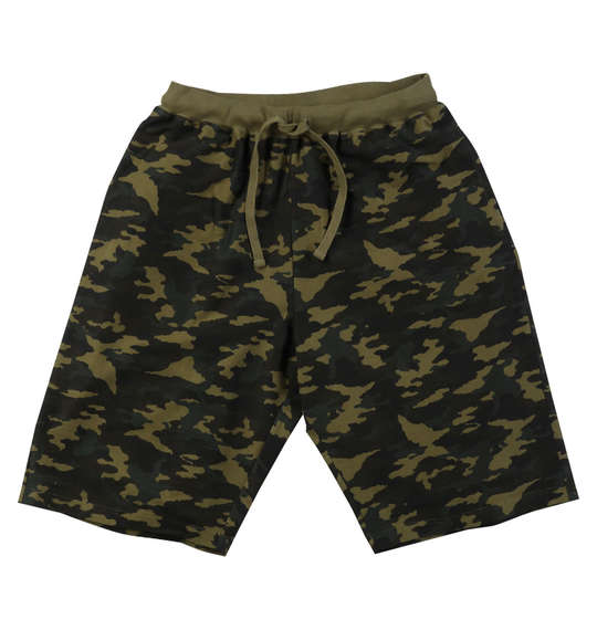 COLLINS ミニ裏毛カモフラ柄ハーフパンツ カーキ系