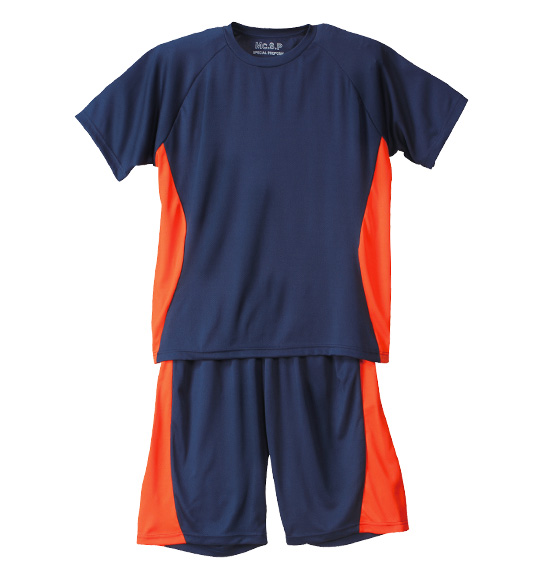 Mc.S.P 半袖Tシャツ+ハーフパンツ ネイビー×オレンジ