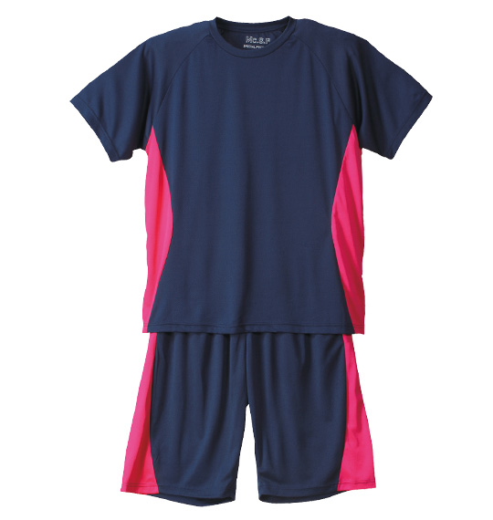 Mc.S.P 半袖Tシャツ+ハーフパンツ ネイビー×ピンク