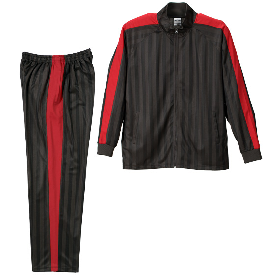 Mc.S.P 長袖ジャージセット チャコール×レッド