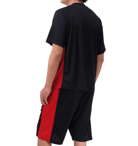 Mc.S.P 吸汗速乾半袖Tシャツ+ハーフパンツ ブラック×レッド