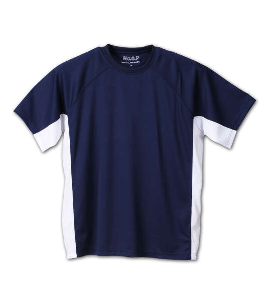 Mc.S.P 吸汗速乾半袖Tシャツ+ハーフパンツ ネイビー×ホワイト