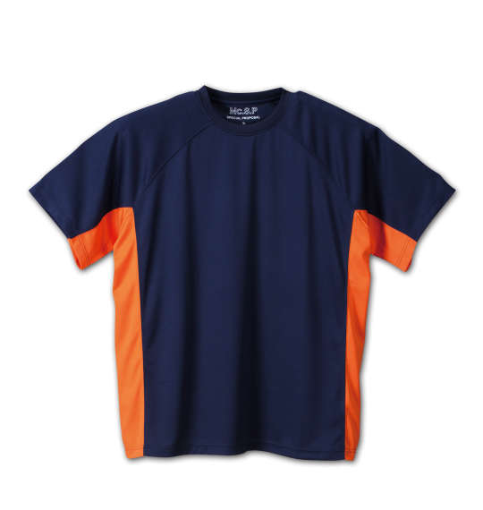 Mc.S.P 吸汗速乾半袖Tシャツ+ハーフパンツ ネイビー×オレンジ