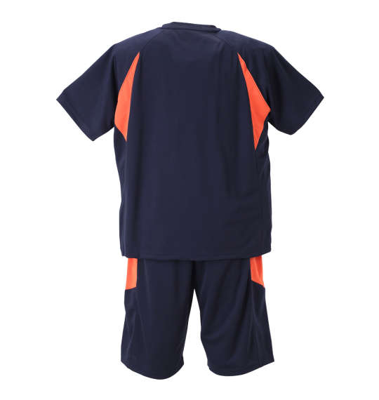 Mc.S.P 吸汗速乾半袖Tシャツ+ハーフパンツ ネイビー×オレンジ
