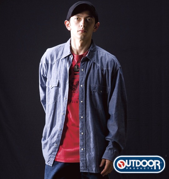 OUTDOOR PRODUCTS ダンガリーシャツ ネイビー