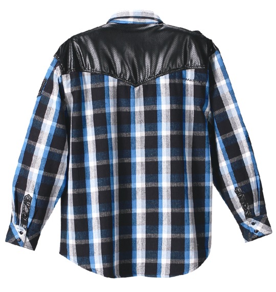 RIMASTER チェックネルシャツ ブルー×ブラック