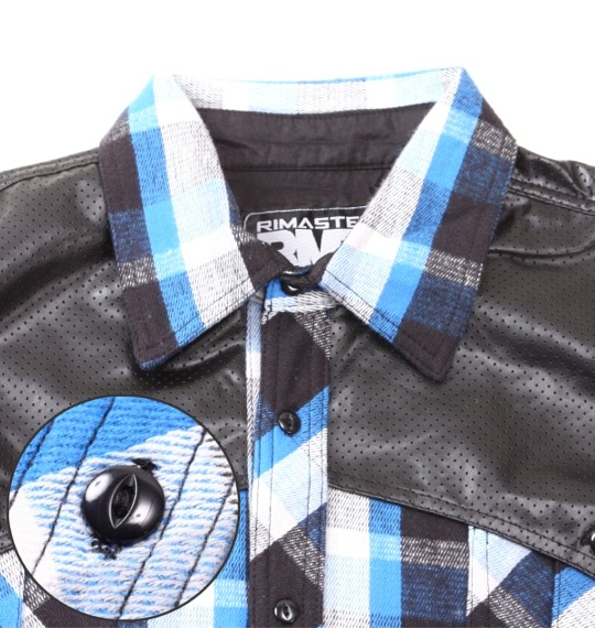 RIMASTER チェックネルシャツ ブルー×ブラック