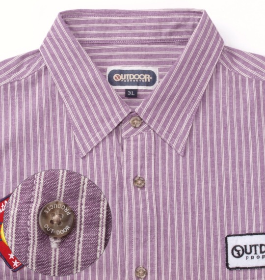 OUTDOOR PRODUCTS ワッペン付シャツ パープル系