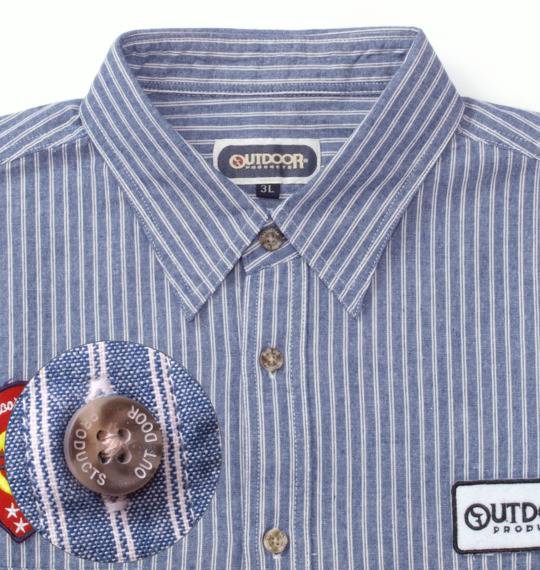 OUTDOOR PRODUCTS ワッペン付シャツ ネイビー系