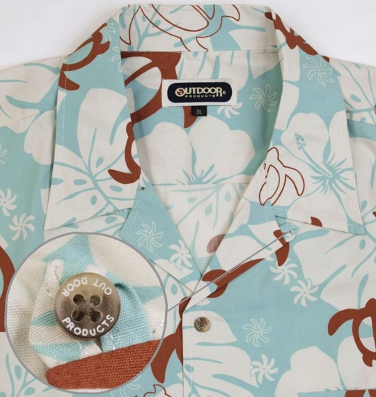 OUTDOOR PRODUCTS アロハシャツ(半袖) サックス系
