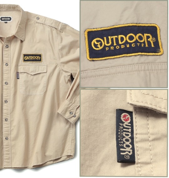 OUTDOOR PRODUCTS ミリタリーシャツ ベージュ