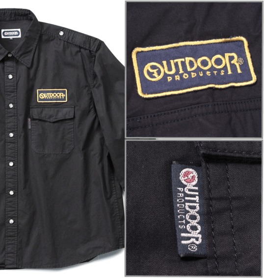 OUTDOOR PRODUCTS ミリタリーシャツ ブラック