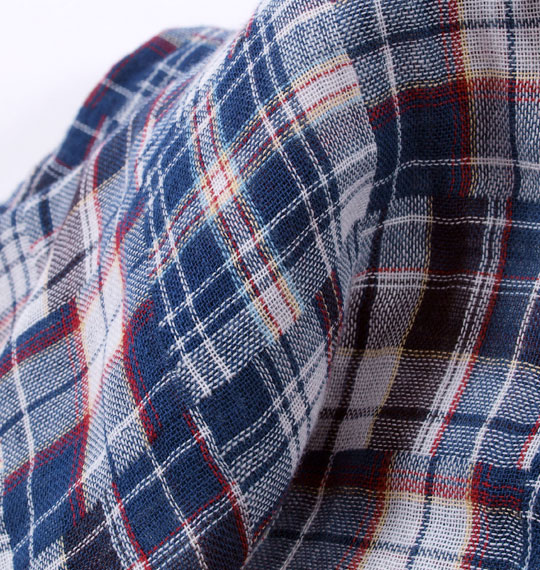 OUTDOOR PRODUCTS パッチワーク風シャツ ネイビー系