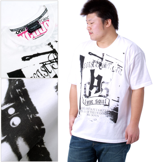 b-one-soul チェックシャツ+Tシャツ(半袖) ブラック×ホワイト