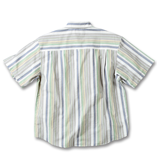 OUTDOOR PRODUCTS ストライプシャツ(半袖) カーキ系