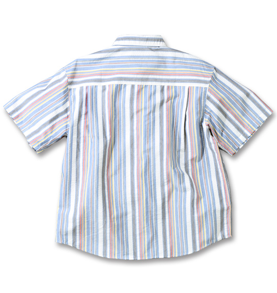 OUTDOOR PRODUCTS ストライプシャツ(半袖) ネイビー系