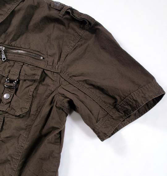 in the attic フェイクレイヤードシャツ(半袖) カーキ