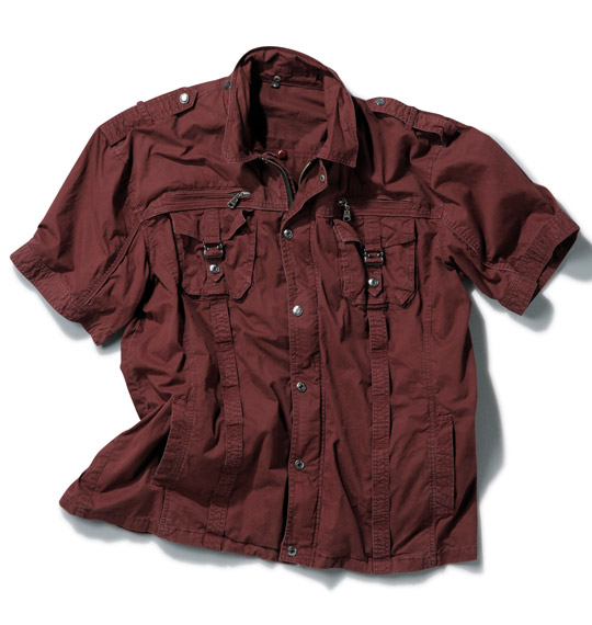 in the attic フェイクレイヤードシャツ(半袖) ボルドー