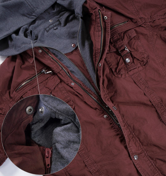 in the attic フェイクレイヤードシャツ(半袖) ボルドー