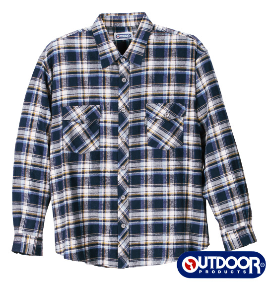 OUTDOOR PRODUCTS チェックシャツ ネイビー系