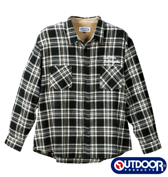 OUTDOOR PRODUCTS チェックオーバーシャツ ブラック系