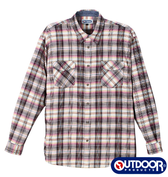 OUTDOOR PRODUCTS チェック長袖シャツ イエロー系