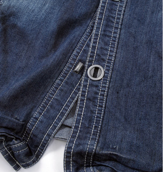 in the attic ヴィンテージプリント半袖デニムシャツ ネイビー