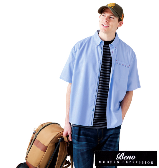 Beno オックス半袖シャツ サックス