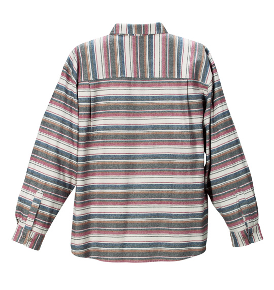 OUTDOOR PRODUCTS ロゴ刺繍ボーダー長袖シャツ レッド系