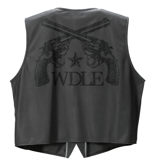 WILD LIFE ベスト+七分袖Tシャツ チャコール×ブラック