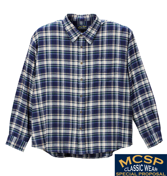 Mc.S.P チェック長袖シャツ ネイビー系